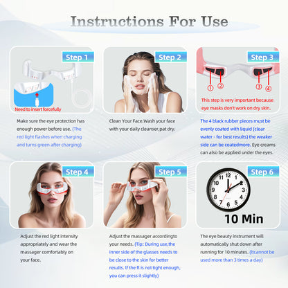 EMS Microcurrent Eye Massager with Red Light Therapy