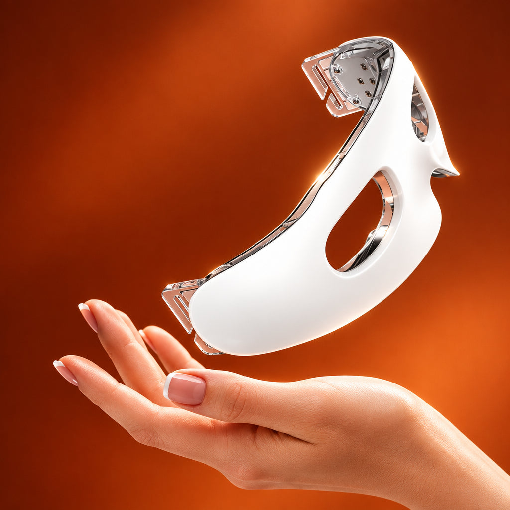 Red Light Eye Massager in use